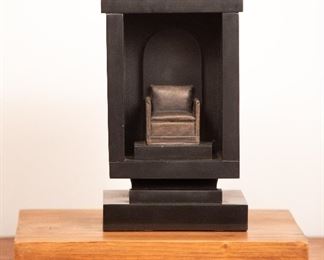 "Way Station" Chair Sculpture No XIX                               
Nero del Belgio (Marble) & Bronze 1984                                                                           6" x 6 1/2" x 10"