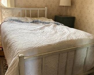 Iron white Q bed frame (no mattress)