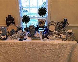 Lots of blue in the dining room