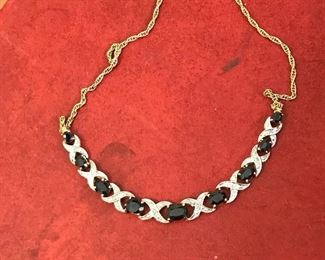 Costume jewelry blue stone necklace
