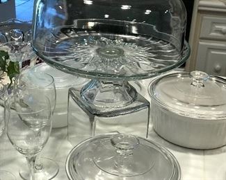 Lots of glass cake stands