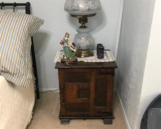 End Table and Beautiful Hurricane Lamp