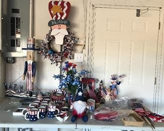 Fourth of July Items including Dishes and Decor