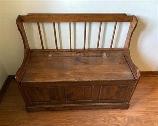 Wooden storage bench