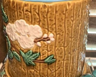 Majolica cheese keeper