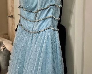 Pale blue evening wear