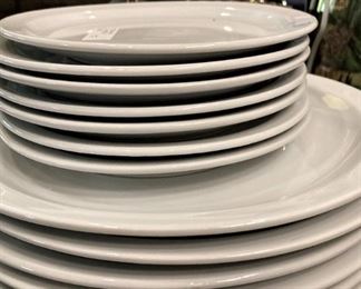 White porcelain salad and dinner plates