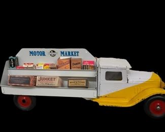 1930s Buddy "L" Motor Market Truck with advertising