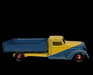 1920s Buddy "L" Blue and Yellow pressed steel Dump Truck
