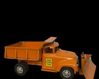1956 TONKA State Hi-Way Department side dump orange truck