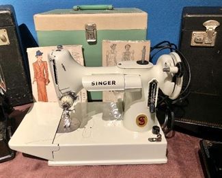HIGHLY PRIZED WHITE SINGER FEATHERWEIGHT WITH CASE!