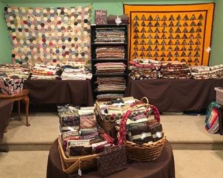 OVER 40 QUILTS, VINTAGE AND MODERN BY A MASTER, AWARD-WINNING QUILTER!  She loved patterns and fabrics from the 1800's.  The quilts are amazing and different!  A quilt boutique with tons of fabric, weighted cotton quilting, expensive, MODA and more!