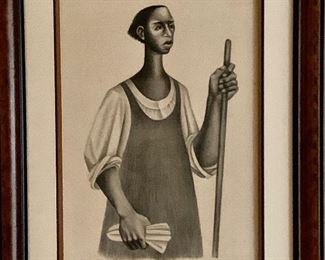 “Domestic Worker” Elizabeth Catlett (American 1925-2012); Lithograph; signed in pencil lower right - THIS ITEM WILL NOT BE REDUCED ON SATURDAY!!