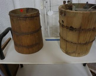 wood ice cream maker, wood cylinder