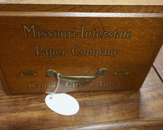 Missouri Interstate Paper Company oak box