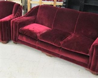 Mohair couch and club chair