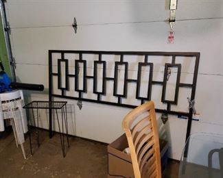 Black metal king headboard