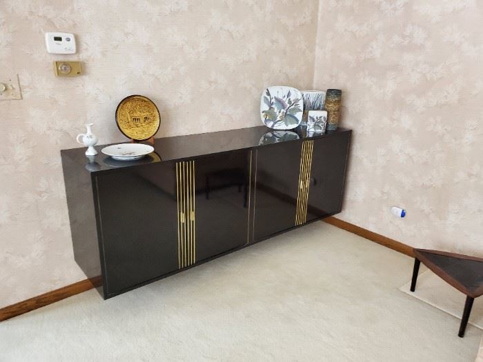 Wonderful floating black LaGuardia credenza