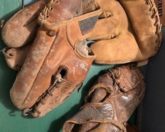 Vintage baseball catchers mitts & gloves
