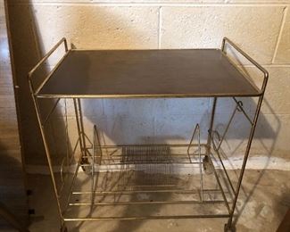 Metal rolling cart for holding records