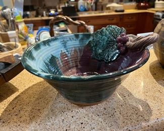 Wine leaf bowl art pottery