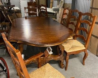 CENTURY DINING TABLE AND 8 CHAIRS
46" X89" WITH 2-20” LEAVES EXTENDS TO 12'9"
WAS $2200, NOW $1950!