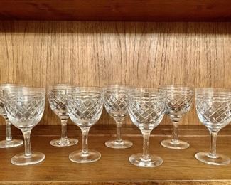 (8) Tudor Crystal 'Seymour' Wine Stems, England