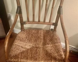 Vintage Rattan Highback Armchair