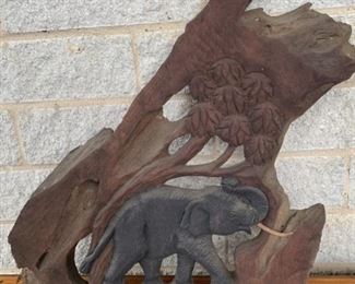 Elephant in the Jungle Carved out of RARE Ironwood