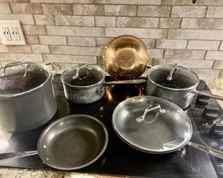 Lidded Cookware Set by Emeril & a Copper Colander