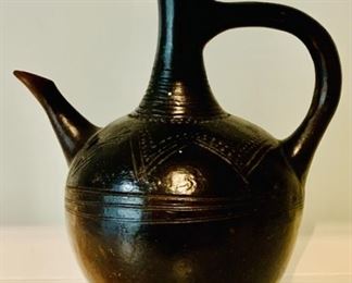 Ethiopian Pottery Coffee Pot on Stand