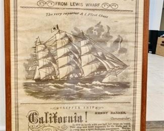 Repro Shipping Add for the Clipper Ship California