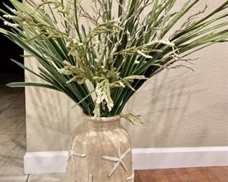 Pier One Floor Vase w Faux Tropical Plant