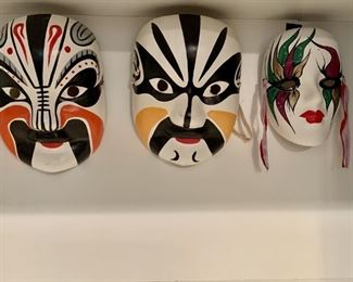 (3) Authentic Masks: 2-Tribal, & 1-Mardi Gras