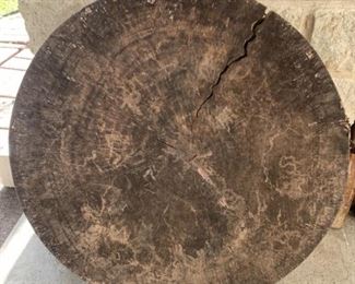 Ironwood Stump Cutout Stand with Handle Attached