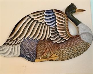 Hand Carved and Painted Duck Wall Hanging