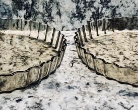 (2) Smoked Glass Torte Pans