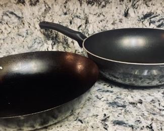 (2) Non Stick Wok Shaped Pans by WearEver