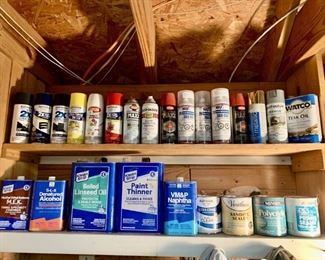 Large Lot of Spray Pan, Lacquer and Paint Remover