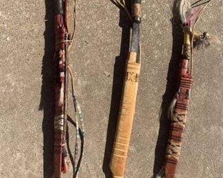 (3) Authentic Tribal Swords in Decorated Sheaths