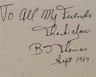 Signed by BJ Thomas in 1969: Greatest Hits Album