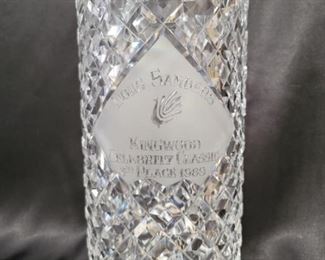 Waterford 10in Vase: 3rd Place Golf Trophy, Marked