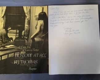 Memorabilia: Photo & Letter NO LOVE AT ALL BJ Song
Letter to BJ from a friend, Rhonda Krulik, whom BJ had asked to get one of these pictures for him, after he autographed one for her 
Promo pic for: A Little Bit of Love is Better than No Love at All