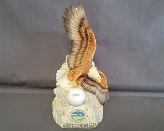 AT&T Eagle Golf Decanter Trophy, as is