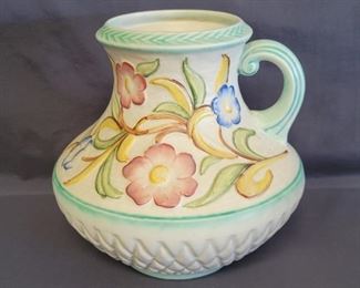 HJ Wood, Ltd. Ceramic Pitcher Raised Flower Design
Made in England