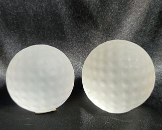 (2) Crystal Golf Balls, 1.5in diameter each