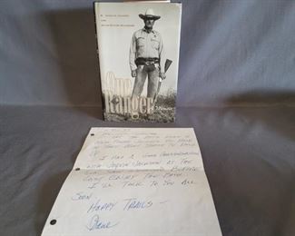 One Ranger Book with Signed Note from Author