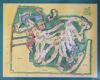 Augusta National Golf Club Map in Signed Tube