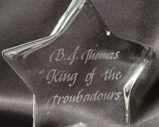 BJ Thomas 'King of the Troubadours' Star