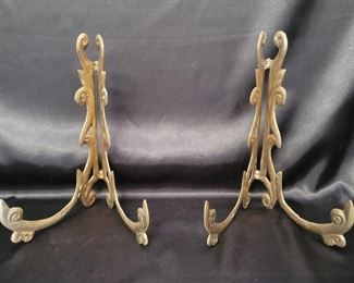 (2) Brass Tabletop Easels